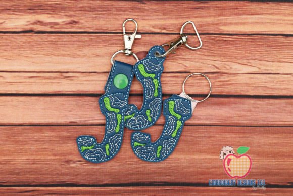 Designer Letters J Keyfob Keychain ITH