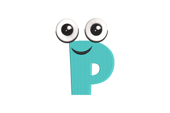 Funny Letter P Embroidery Design