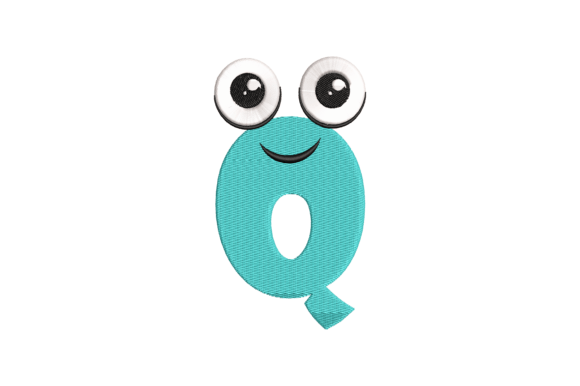 Funny Letter Q Embroidery Design