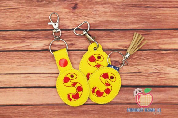 LETTER S in the Hoop Keyfob