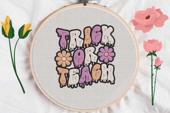 Trick or Teach Embroidery Design